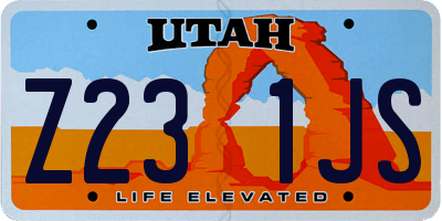 UT license plate Z231JS