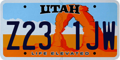 UT license plate Z231JW