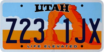 UT license plate Z231JX