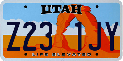 UT license plate Z231JY