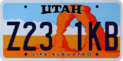 UT license plate Z231KB