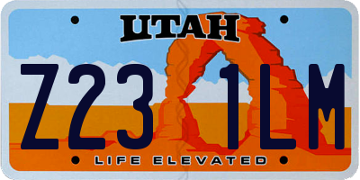 UT license plate Z231LM