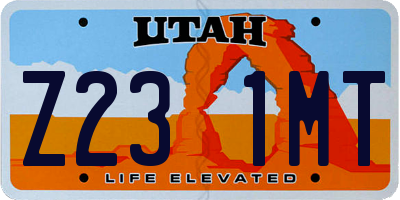 UT license plate Z231MT