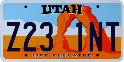 UT license plate Z231NT