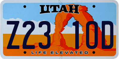UT license plate Z231OD