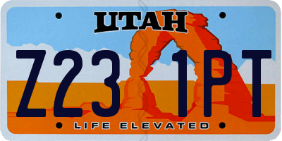 UT license plate Z231PT