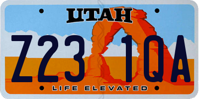 UT license plate Z231QA