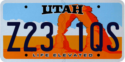 UT license plate Z231QS