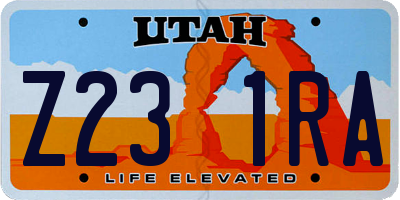 UT license plate Z231RA