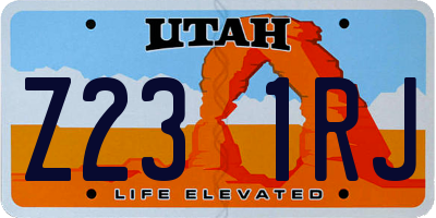 UT license plate Z231RJ