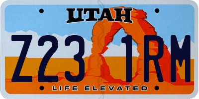 UT license plate Z231RM
