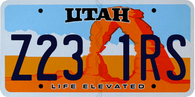 UT license plate Z231RS