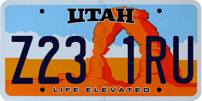UT license plate Z231RU