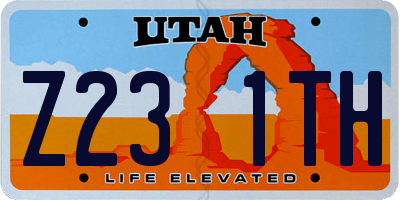 UT license plate Z231TH