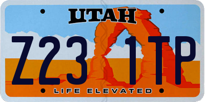 UT license plate Z231TP