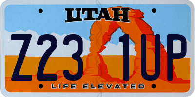 UT license plate Z231UP
