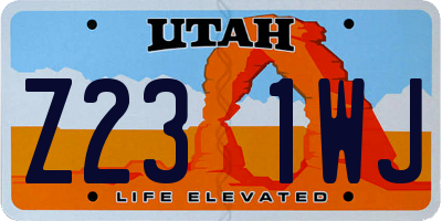 UT license plate Z231WJ