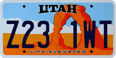UT license plate Z231WT