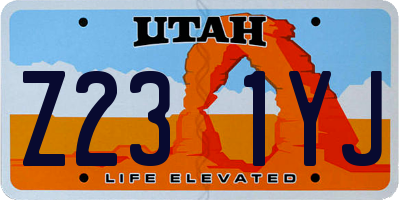 UT license plate Z231YJ