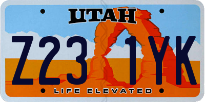 UT license plate Z231YK