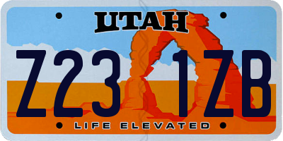 UT license plate Z231ZB