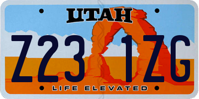 UT license plate Z231ZG