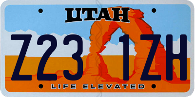 UT license plate Z231ZH