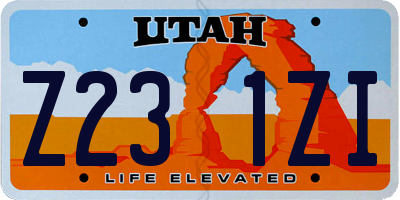 UT license plate Z231ZI