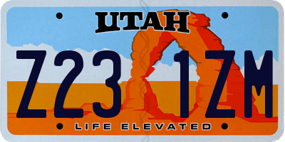 UT license plate Z231ZM