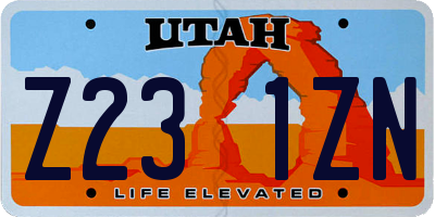 UT license plate Z231ZN