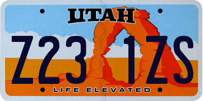 UT license plate Z231ZS