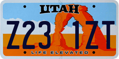 UT license plate Z231ZT