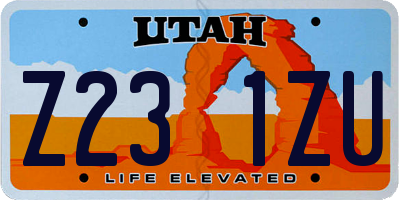 UT license plate Z231ZU