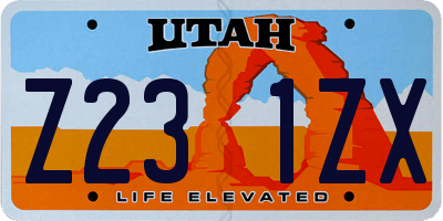 UT license plate Z231ZX