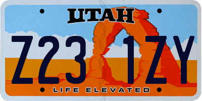UT license plate Z231ZY