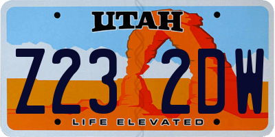 UT license plate Z232DW