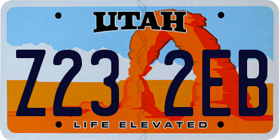 UT license plate Z232EB