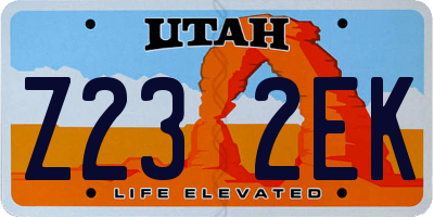 UT license plate Z232EK