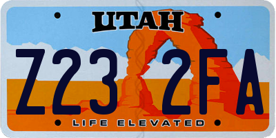 UT license plate Z232FA
