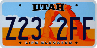 UT license plate Z232FF