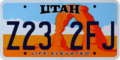 UT license plate Z232FJ