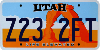 UT license plate Z232FT