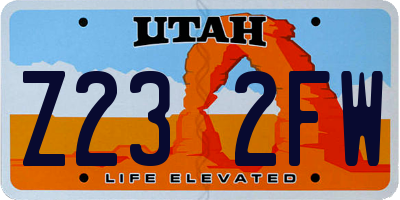 UT license plate Z232FW