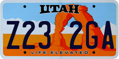 UT license plate Z232GA