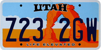 UT license plate Z232GW