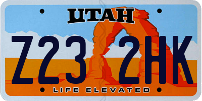 UT license plate Z232HK