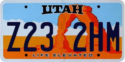 UT license plate Z232HM