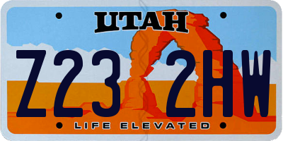 UT license plate Z232HW
