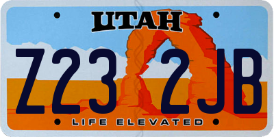 UT license plate Z232JB