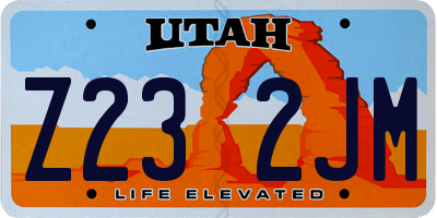 UT license plate Z232JM